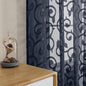 Furman Navy Blue Sheer Curtains 45 Inch Lenght 2 Panels Set by OWENIE