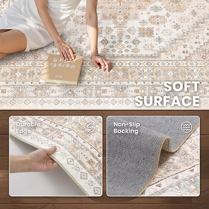 5x7 Area Rugs for Living Room, Large Washable Rug, Dining Room, Low Pile - Image 6