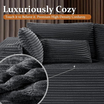 168" Cloud Sectional Couch, Comfort U Shaped Sofa - Image 5