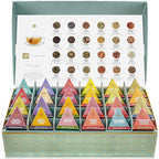 Teabloom - World's Finest Pyramid Tea Collection, 24 Varieties of USDA Certified Organic Teas - Black, Green, White, Oolong & Herbal Tea Blends
