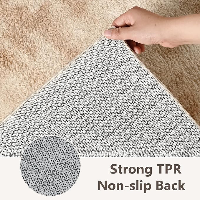 2x6 Tie-dye Beige Runner Rug Washable Non-Slip - Image 5