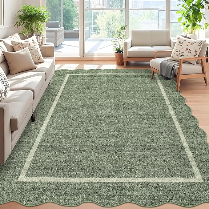 GarveeHome Scalloped 3x5 Area Rug Washable Rug - Image 2