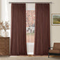 Chestnut Brown Linen Blackout Pleated 90 Inch Curtains by Twodrapes