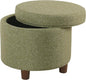 Homepop Home Decor | Upholstered Round Storage Ottoman | Ottoman by HomePop