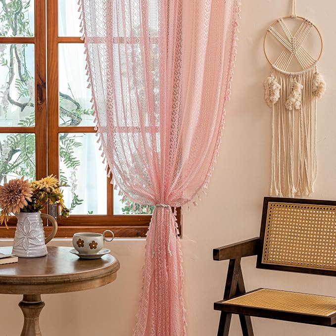 Sutuo Home Boho Sheer Curtains 96 inches Long - Image 4