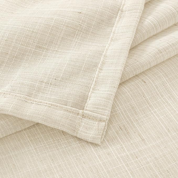 BGment Short Beige Linen Semi Sheer Curtains 30 Inch Length - Image 8
