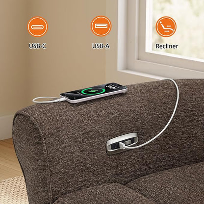 MCombo 78.3" Wall Hugger Power Loveseat Recliner Sofa - Image 8