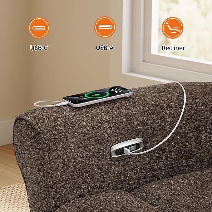 MCombo 87.8" Wall Hugger Power Reclining Sofa, 3-Seat Triple Recliner Couch - Image 10