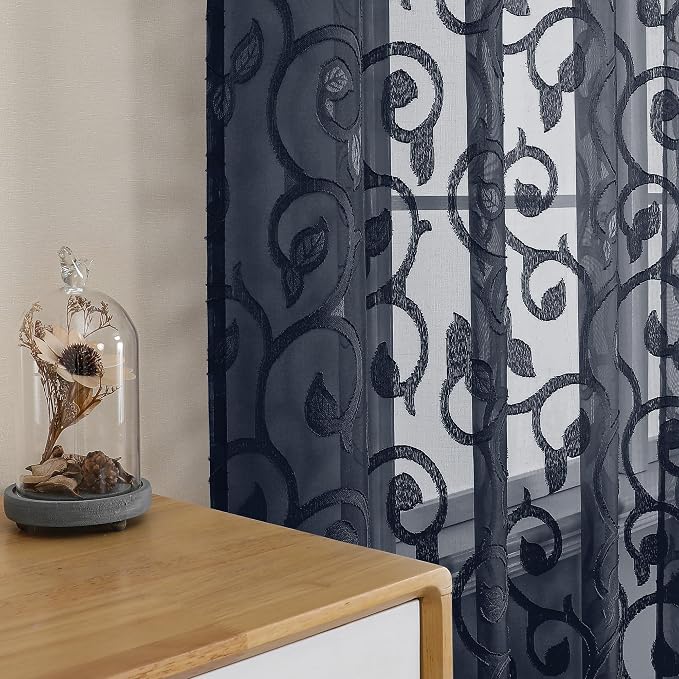 Furman Sheer Curtains 54 Inch Length 2 Panels Set - Image 3