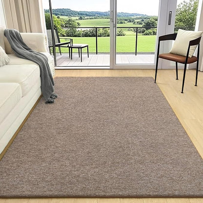 6x9 Area Rugs for Living Room Non Slip Dorm Bedroom Rug, Matte Brown | Modern - Image 2