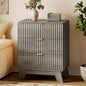 BORNOON Fluted 3 Drawer Dresser, 30.3" Tall Compact Modern Boho Chest of Drawers by BORNOON