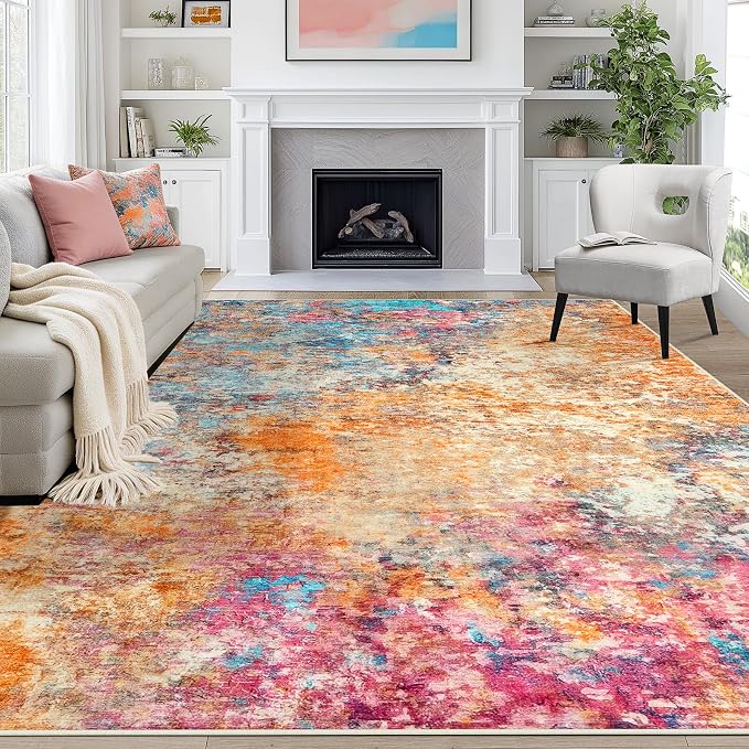 Aelenmu 10x14 Area Rugs for Living Room Washable Dining Room Colorful | Modern - Image 9