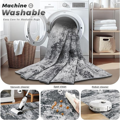 pmtsns Area Rugs 9x12 for Living Room: Washable Rug Modern Abstract Neutral - Image 3