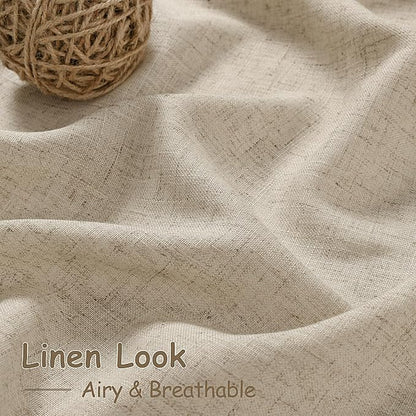 Taupe Burlywood Linen Curtains for Living Room 100 Inches Long Light Filtering - Image 4