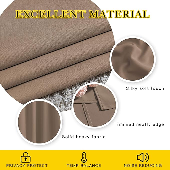 NICETOWN Blackout Curtains 84 inch Length 2 Panels Set - Image 4