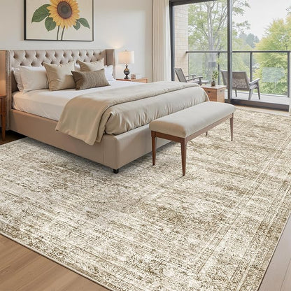 Soalmost Washable Area Rug 8x10 Large Soft Brown Rugs - Image 9