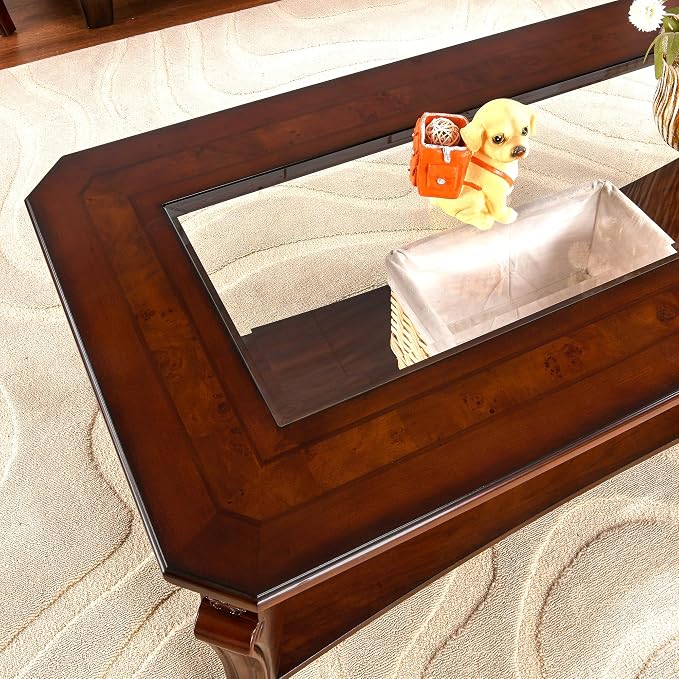 Traditional Distressed Farmhouse Style Coffee Table Set - Image 8