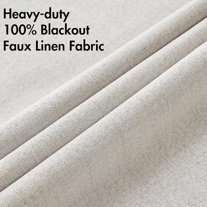 MIULEE 100% Blackout Linen Curtains - Image 5