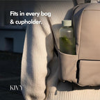 KIVY Clear water bottle 32oz [Lightweight & Shatterproof] Fits Backpack & Cupholder for Travel, Sports, School, Gym - Cute water bottle aesthetic - Cherry Edition