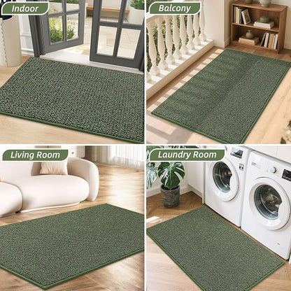 BEQHAUSE Dirt Trapper Door Mat 20" x 32", Non-Slip Washable Doormats, Low - Image 8