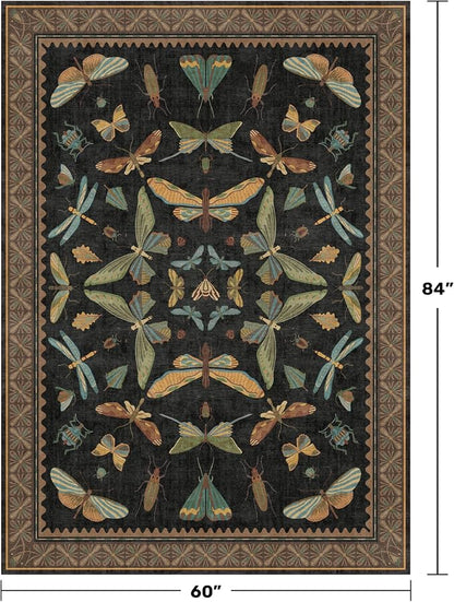 Washable 5x7 Black Rug for Living Room - Image 2