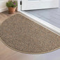 BEQHAUSE Dirt Trapper Door Mat 17" x 30" Half Circle Non Slip Rugs, Taupe | by BEQHAUSE