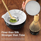 Matcha Whisk Set, 7 Pcs Matcha Kit, Ceramic Matcha Set Includes Matcha Bowl with Spout, Matcha Whisk and Holder, Bamboo Scoop, Scoop Rest, Sifter and Tea Towel (Onyx Black)