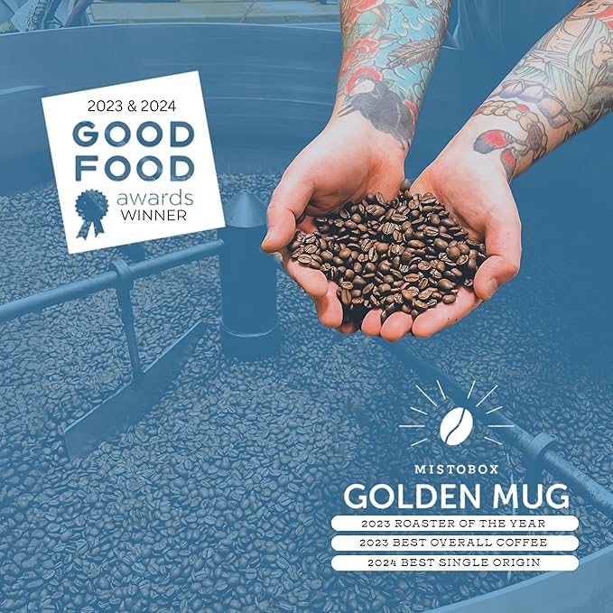 Goshen Coffee Roasters Whole Bean Old School Tattoo House Blend | Medium Roast, Brewed or Espresso | Award-Winning, Natural and Washed | Caramel, Nutty, Orange Flavors | 2 Lb Bag