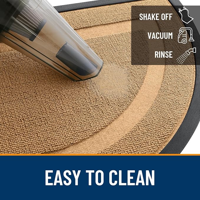 OLANLY Half Circle Front Door Mat Outside 59x34 All-Season Rubber Doormat | - Image 5