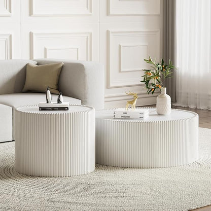 Round Marble End Table, 17.72" White Small Side Table - Image 5
