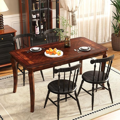 59”Farmhouse Dining Table with Carved Legs, Rectangular Kitchen Table - Image 3