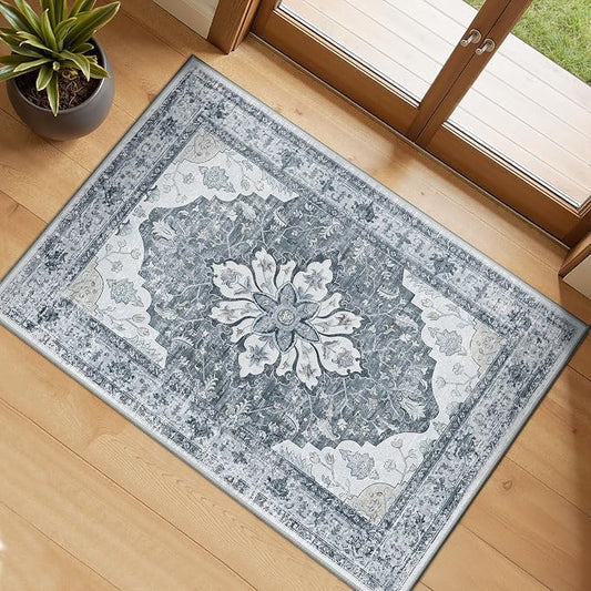 RELEANY Washable Area Rug, Small 2'x3', Water Repellent, Pet Friendly, Vintage by RELEANY