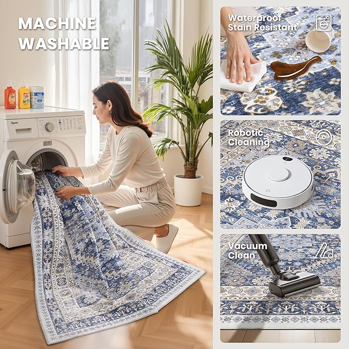 4x6 Area Rug for Entryway, Washable Kitchen Rug, Living Room, Dining Room - Image 5