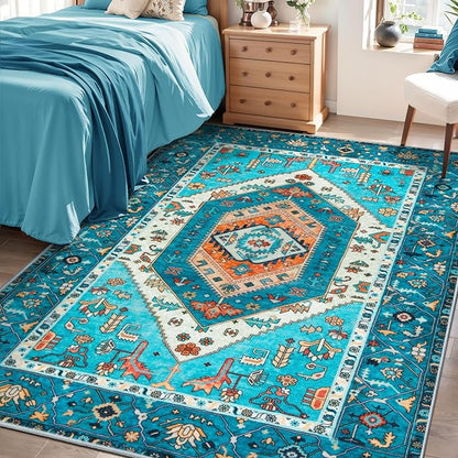 SERISSA 3x5 Washable Non Slip Boho Area Rug by SERISSAHomeDecorCollection