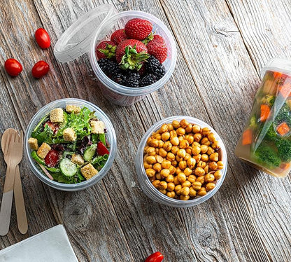 (32 Ounce 10 Pack) Clear Twist cap Containers With Screw on Lids Twist Top Food Storage Freezer Containers