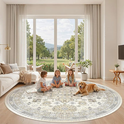 Round Rug 8ft, Circle Rug for Dining Room Table, Dining Room, Nursery Room - Image 9