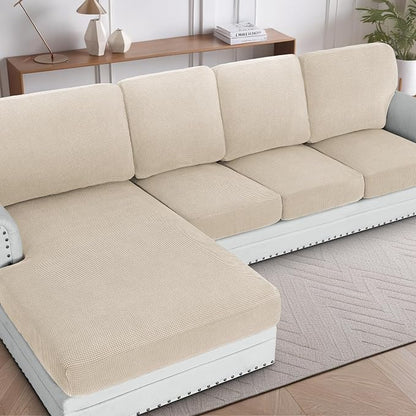 H.VERSAILTEX Sectional Couch Covers 4 Pieces Sofa Seat Cushion Covers L Shape by HVERSAILTEX
