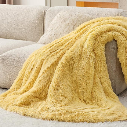 Bedsure GentleSoft Fluffy Yellow Throw Blanket, Room Decor Yellow Gifts - Image 8