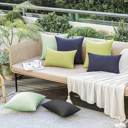 MIULEE Pack of 2 Decorative Outdoor Solid Waterproof Throw Pillow Covers Faux - Image 6