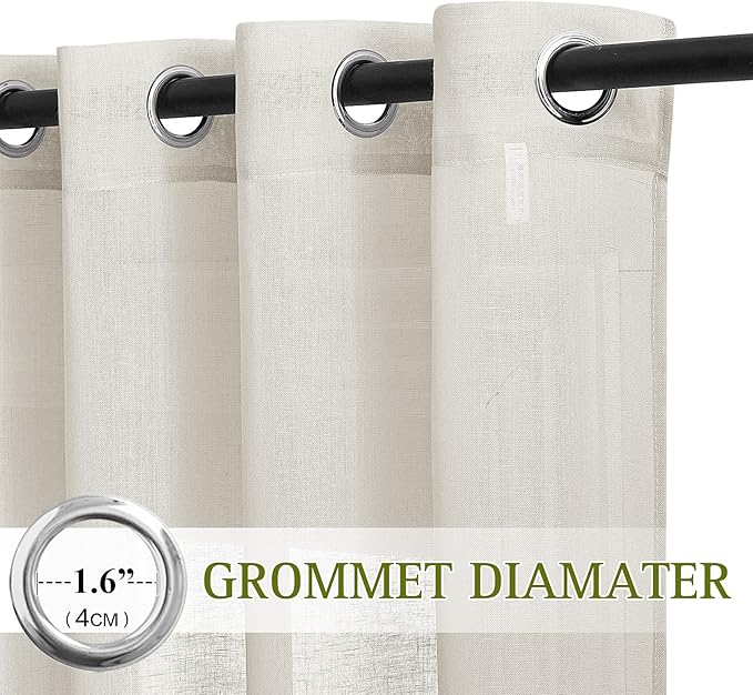 NICETOWN Textured Linen Sheer Curtains - Image 2