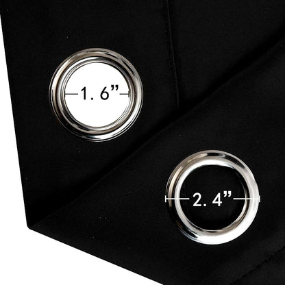 Black Thermal Blackout Curtains/42 x 95 Inch/Set of 2 Panels Room Darkening - Image 5