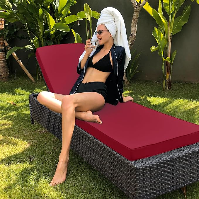 Chaise Lounge Cushion Outdoor, Waterproof and Stain-Resistant Lounge Deck - Image 6