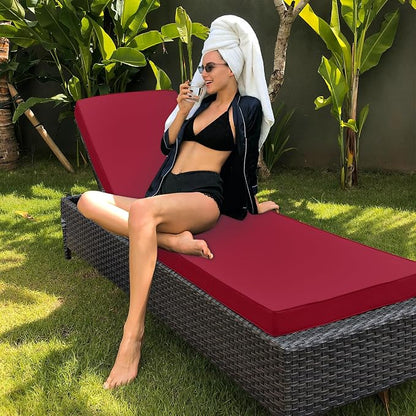 Chaise Lounge Cushion for Outdoor Furniture, Waterproof Fade and Tear Resistant - Image 8
