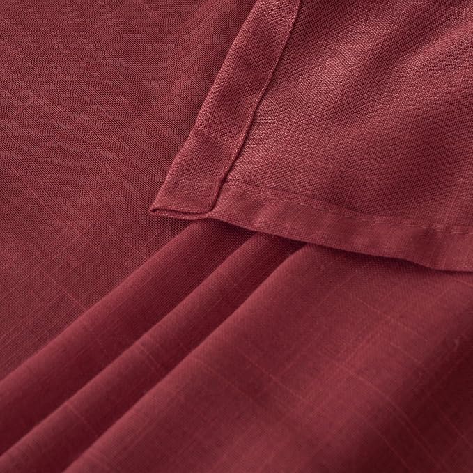 BGment Burgundy Linen Curtains 72 Inches Long - Image 8