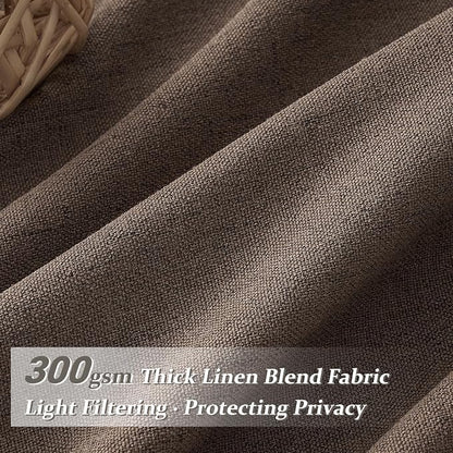 Linen Pleated Dark Brown Curtains 96 Inches Long - Image 2