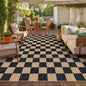 Lahome Checkered Easy Jute Living Room Rug, 9x12 Outdoor Area Rugs Washable | by Lahome