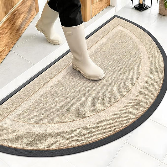 OLANLY Half Circle Front Door Mat Outside 47x23 All-Season Rubber Doormat | by OLANLY