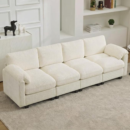 114'' Sectional 4 Seater Couch, Oversized Modular Couches by HATPPTO