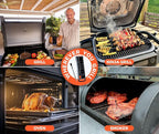 WiFi and Bluetooth Meat Thermometer Digital Wireless - Long Range Connection with Built-in Temperature Display, Meats Probe,Meat Thermometer for Grilling, Smoking, Cooking, BBQ Gift for Men
