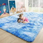 4x6 Tie-Dyed Blue Fluffy Soft Area Rug Non-Slip by ModernHomeDecor